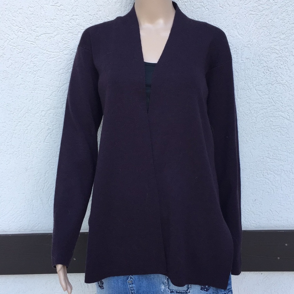 Eileen Fisher sweater Merino Wool Open Cardigan Small